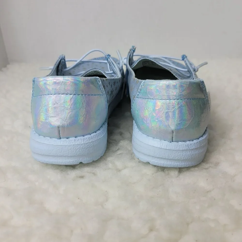 Hey Dude Wendy Kids  Size 34 Ice Princess Snowflakes Youth Slip On Shoes New Con